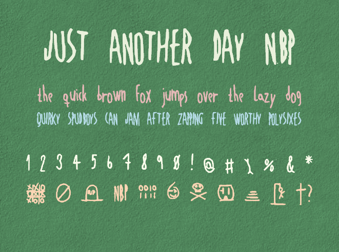 Free JustAnotherDayNBP Font