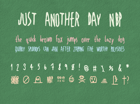 Free JustAnotherDayNBP Font