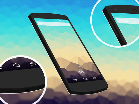 Free 3D Flat Nexus5 Mockup