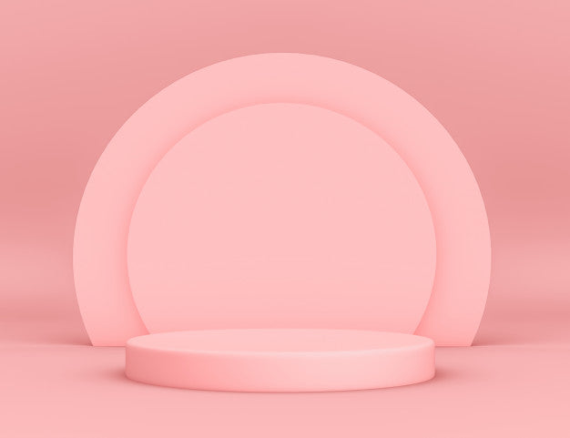 Free 3D Geometric Pink Podium For Product Placement With Circular Background And Editable Color Psd