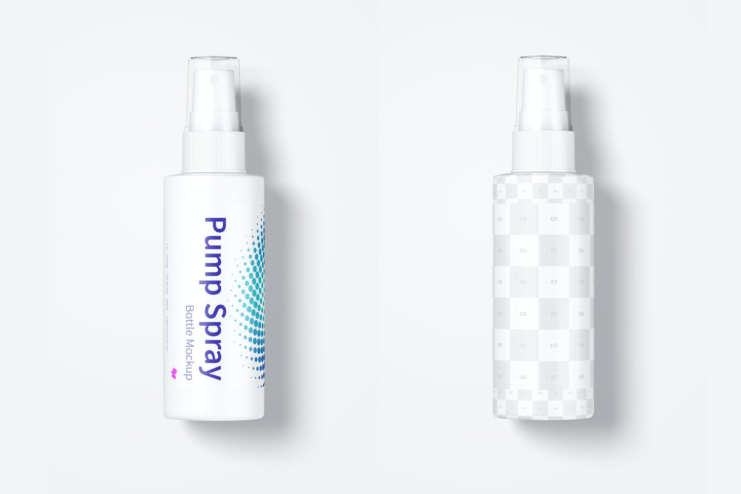 Free 4 Oz Pump Spray Bottle Mockup, Top View 02