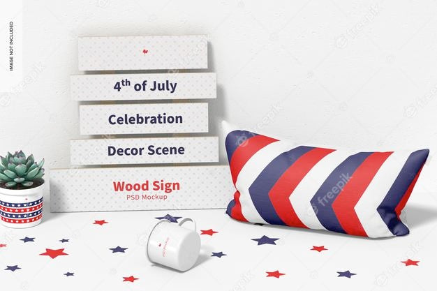 Free 4Th Of July Celebration Decor Scene Mockup Perspective Psd