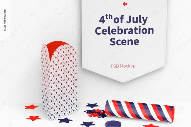 Free 4Th Of July Celebration Scene Mockup Psd