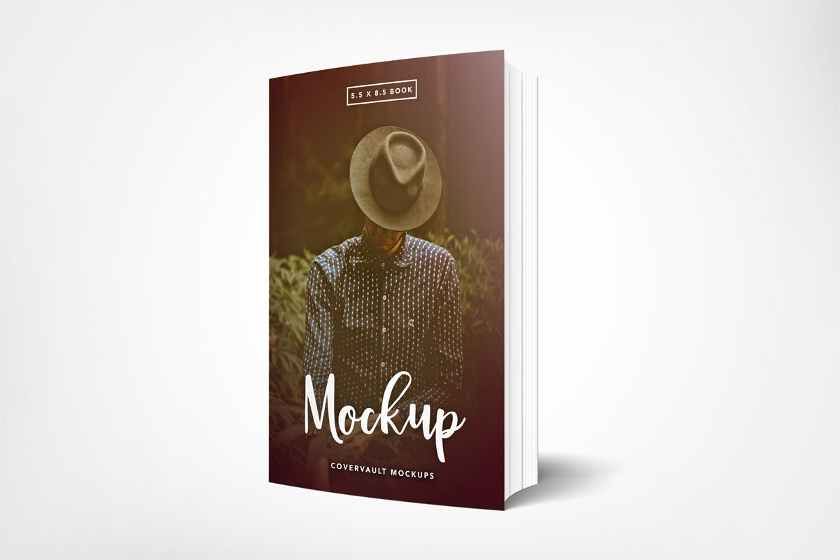 Free 5.5 X 8.5 Standing Paperback Book Mockup