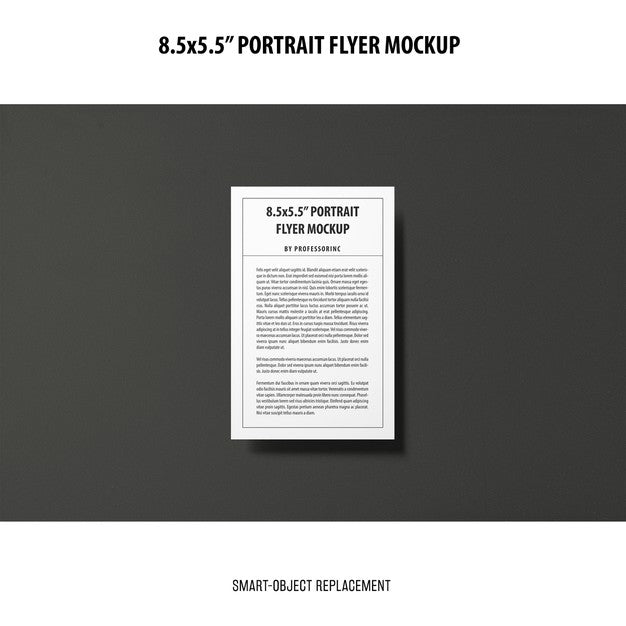 Free 5.5X8.5'' Portrait Flyer Mockup Psd