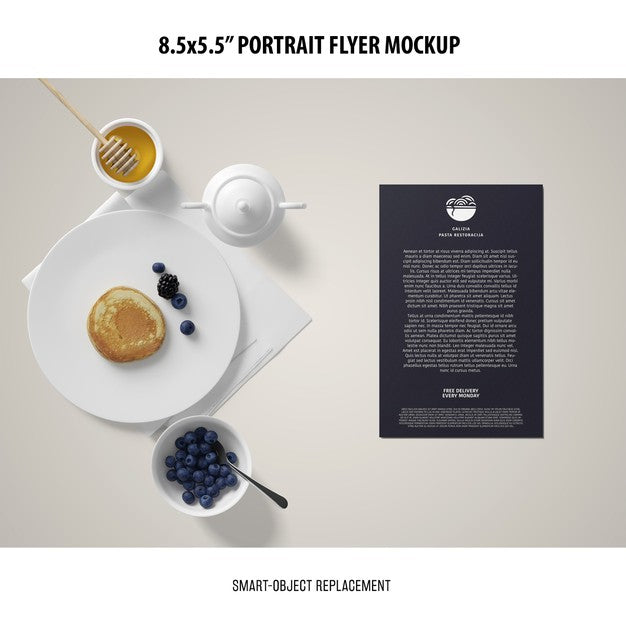 Free 5.5X8.5'' Portrait Flyer Mockup Psd