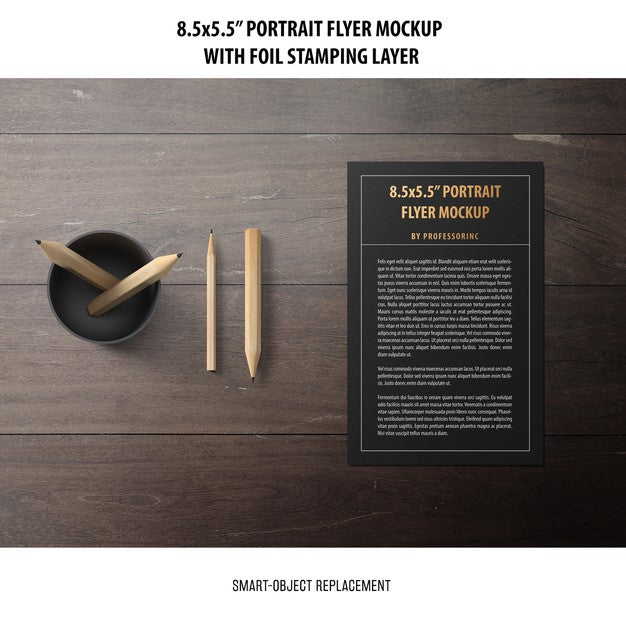 Free 5.5X8.5'' Portrait Flyer Mockup Psd