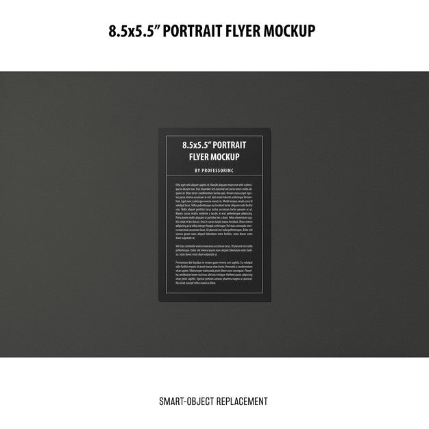 Free 5.5X8.5'' Portrait Flyer Mockup Psd