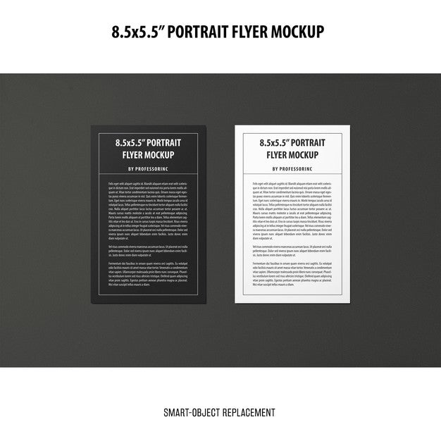 Free 5.5X8.5'' Portrait Flyer Mockup Psd