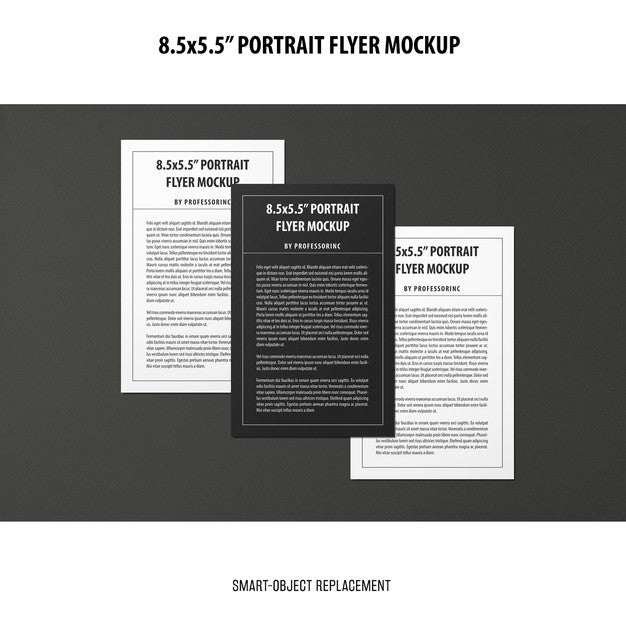 Free 5.5X8.5'' Portrait Flyer Mockup Psd