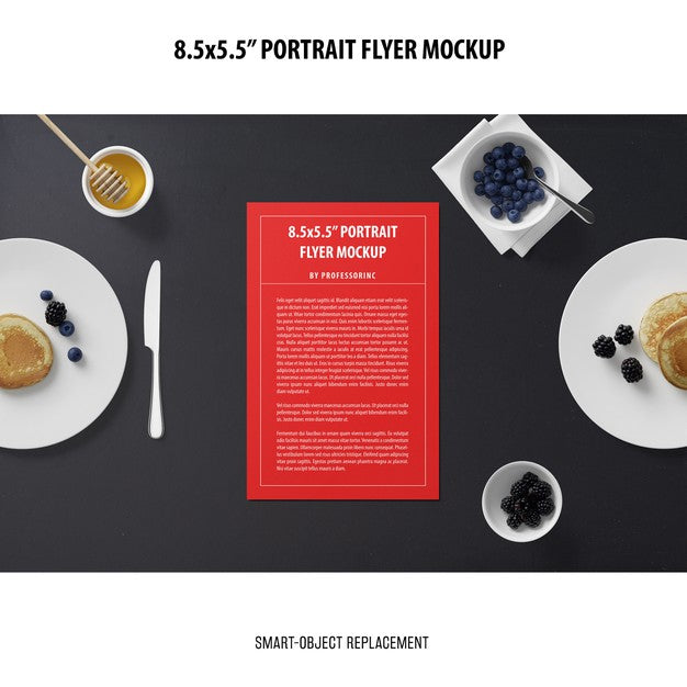 Free 5.5X8.5'' Portrait Flyer Mockup Psd