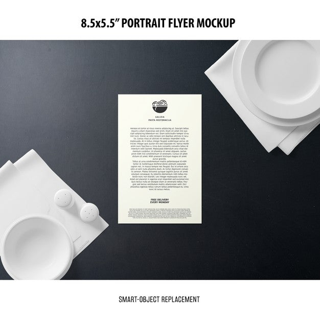 Free 5.5X8.5'' Portrait Flyer Mockup Psd