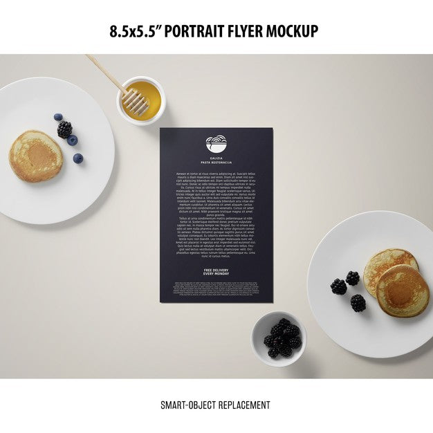 Free 5.5X8.5'' Portrait Flyer Mockup Psd