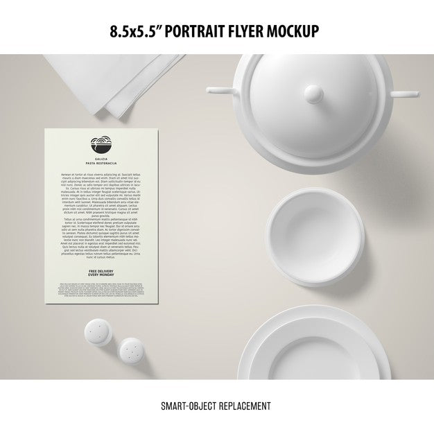 Free 5.5X8.5'' Portrait Flyer Mockup Psd