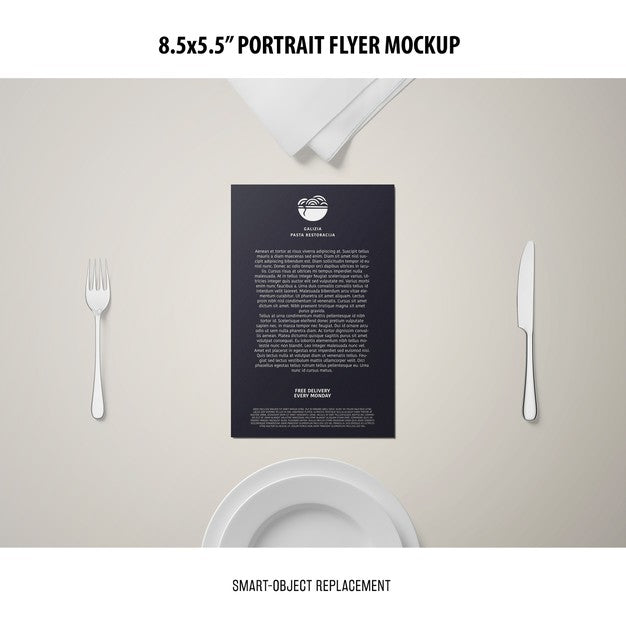 Free 5.5X8.5'' Portrait Flyer Mockup Psd