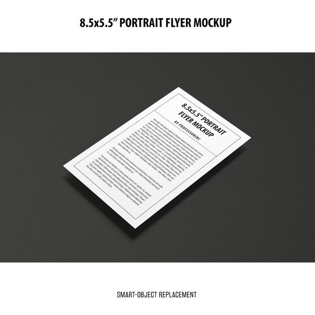 Free 5.5X8.5'' Portrait Flyer Mockup Psd