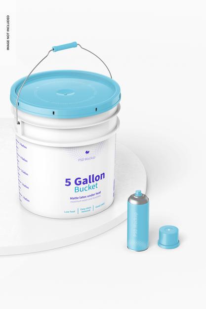 Free 5 Gallon Bucket Mockup Psd