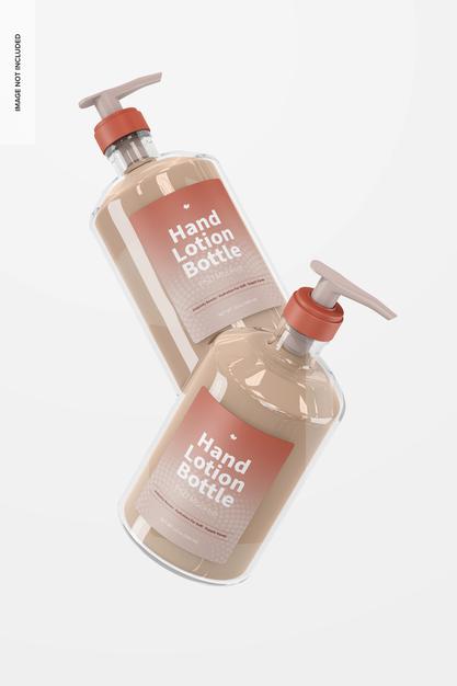 Free 500 Ml Hand Lotion Bottle Mockup, Falling Psd