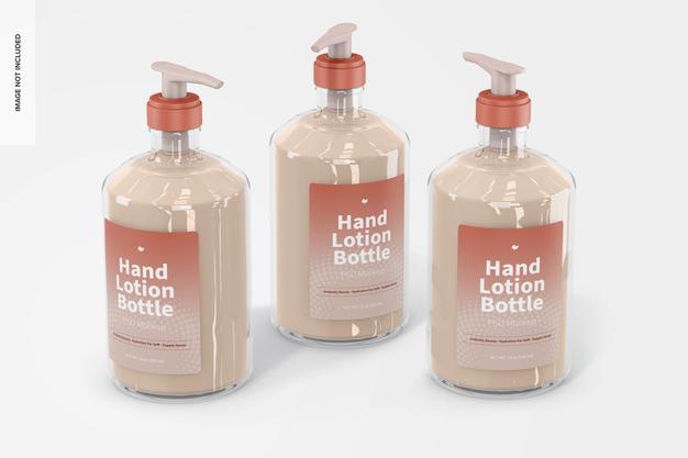 Free 500 Ml Hand Lotion Bottles Mockup Psd