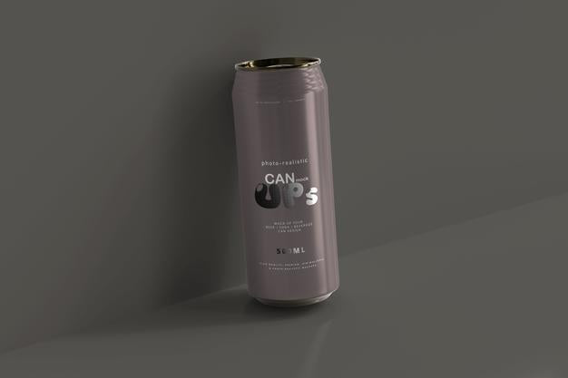 Free 500Ml Sleek Soda Can Mockup Psd