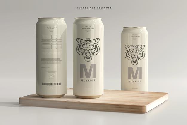 Free 500Ml Sleek Soda Or Beer Can Mockup Psd