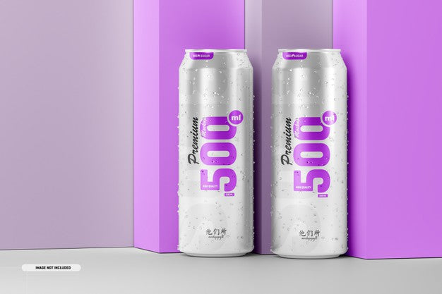 Free 500Ml Soda Cans Mockup Psd