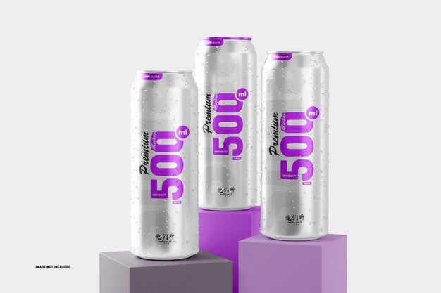 Free 500Ml Soda Cans Mockup Psd