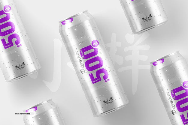 Free 500Ml Soda Cans Mockup Psd