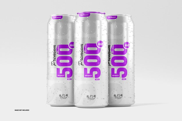 Free 500Ml Soda Cans Mockup Psd