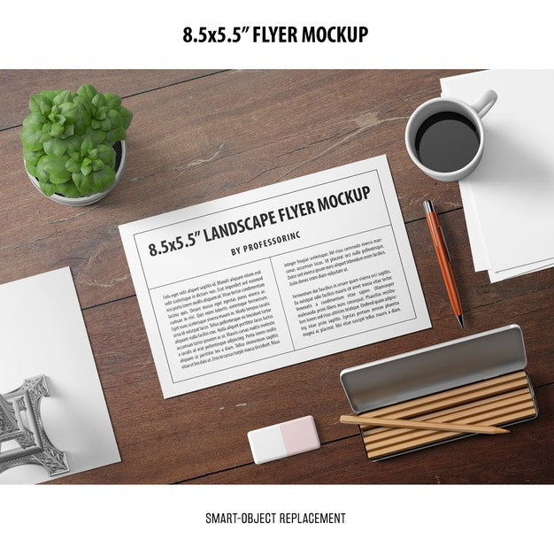 Free 8.5X5.5 Flyer Mockup Psd