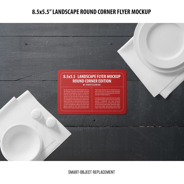 Free 8.5X5.5 Landscape Flyer Mockup Psd