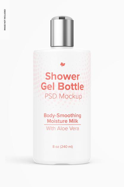 Free 8 Oz Shower Gel Bottle Mockup Psd