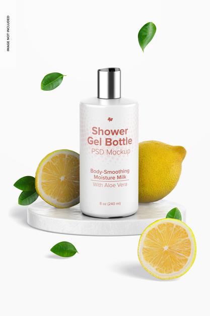 Free 8 Oz Shower Gel Bottle Mockup Psd