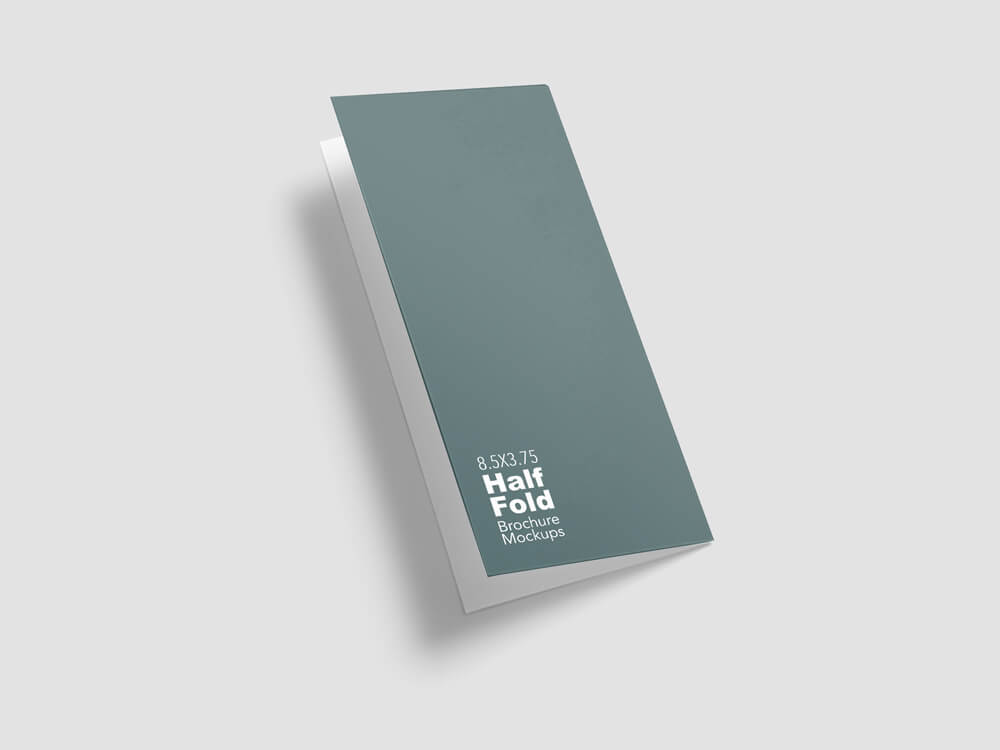 Free Half Fold Vertical Brochure Mockups