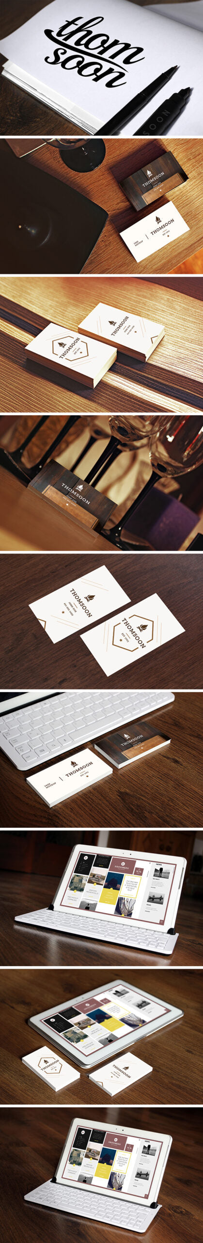 Free 9 Business Card & Tablet Mockups