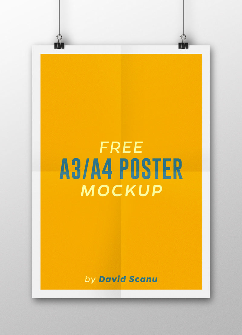 Free A3 or A4 Poster Mockup