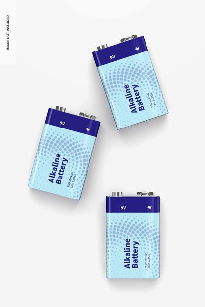 Free 9V Alkaline Battery Mockup Psd