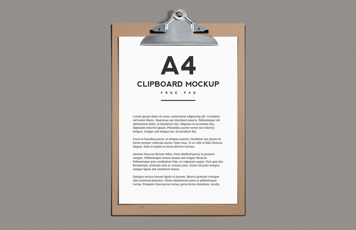 Free A4 Clipboard Mockup