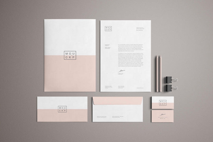 Free Advanced Clean Branding Stationery Mockup Business Card and Letterhead Paper