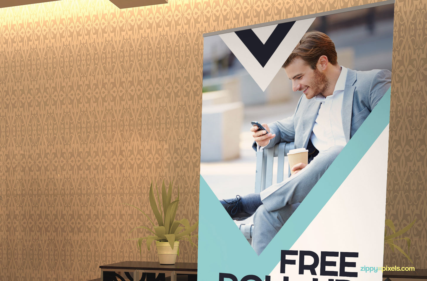 Free Roll Up Banner Advertisement Mockup