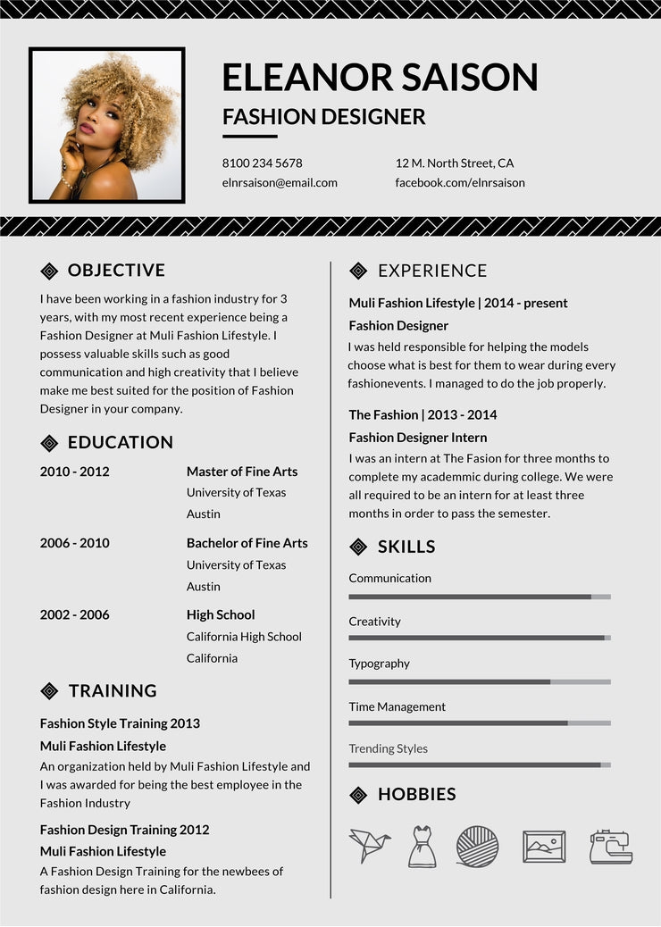 All Freebies Free PSD Mockups - Assistant Fashion Designer Resume 740x1038 