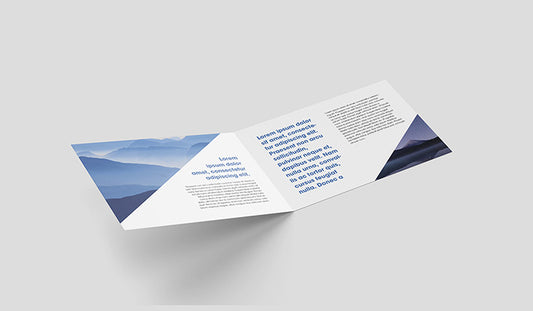 Free Set of 4 Clean Horizontal Bi-Fold Leaflet Mockups