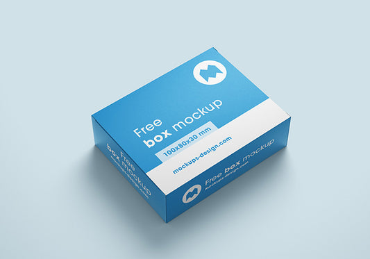 Free Cardboard Packaging Box Mockups or 100x80x30 mm