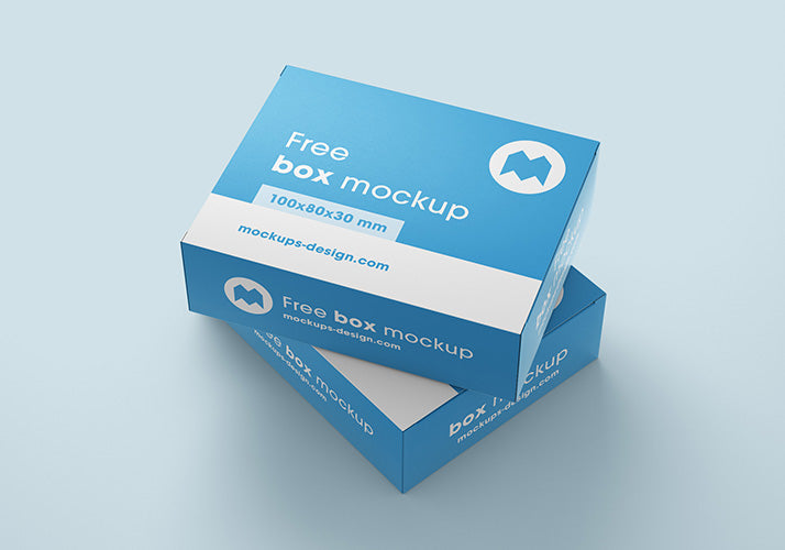 Free Cardboard Packaging Box Mockups or 100x80x30 mm