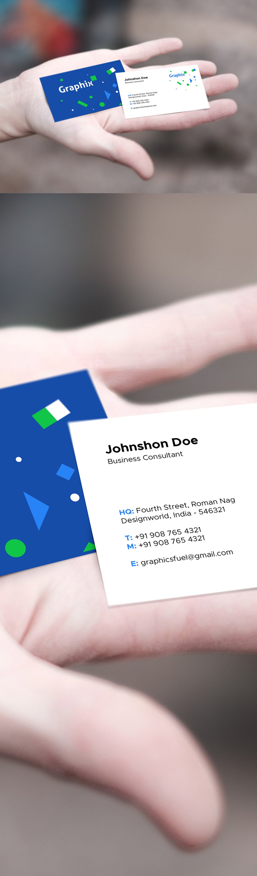 Free Business Card In Hand Mockup