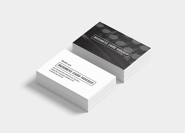 Free Big Collection of 6 Business Card Mockups 85x55 mm