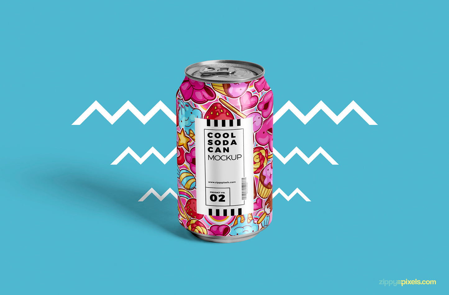 Free Tin Soda Can Mockup