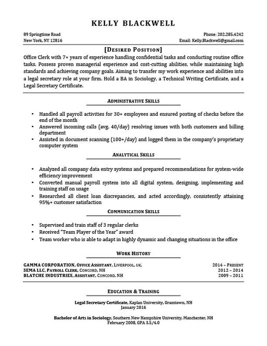 Free Career Changer Resume Templates in Microsoft Word Format