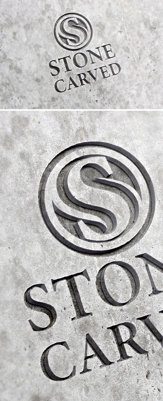 Free Carved Stone Logo Mockup PSD