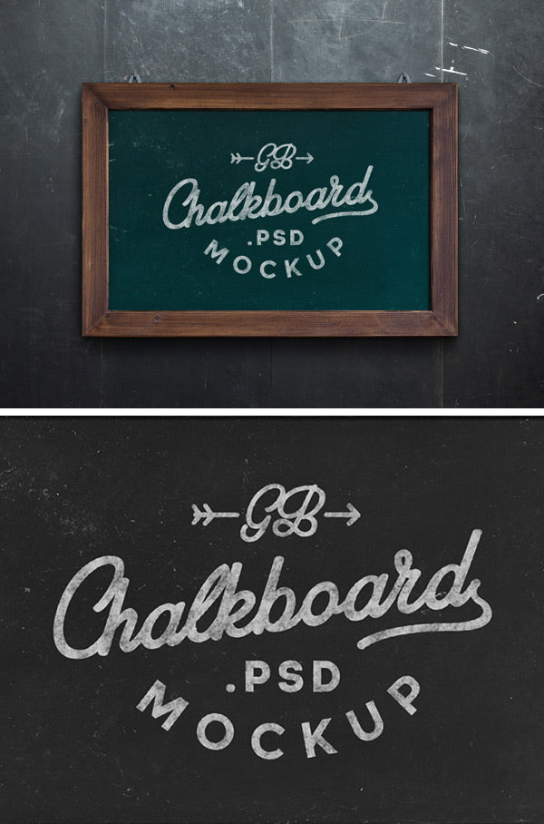 Free Chalkboard MockUp Frame PSD